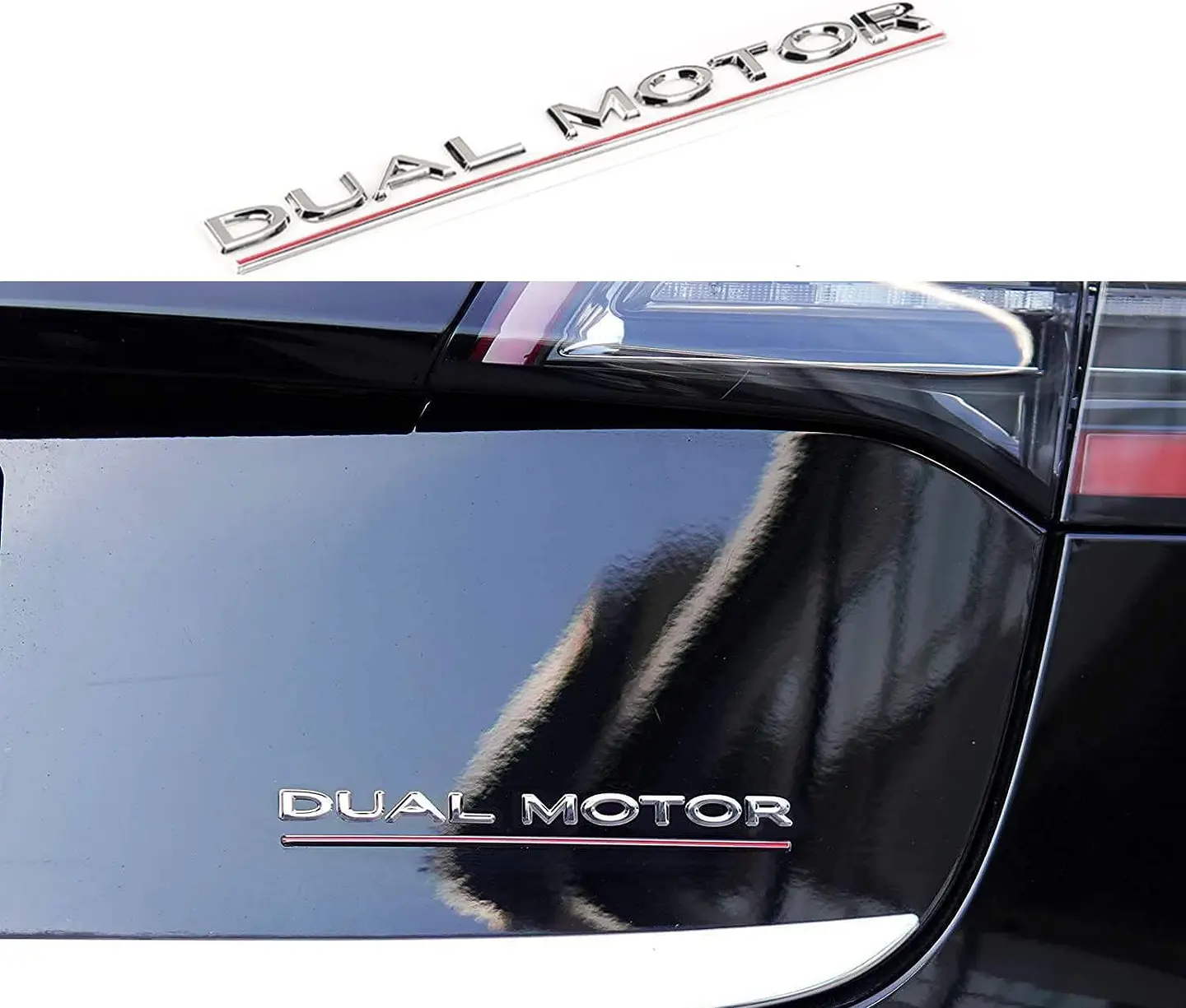 Logo Emblema Para Tesla Dual Motor Cromado 3
