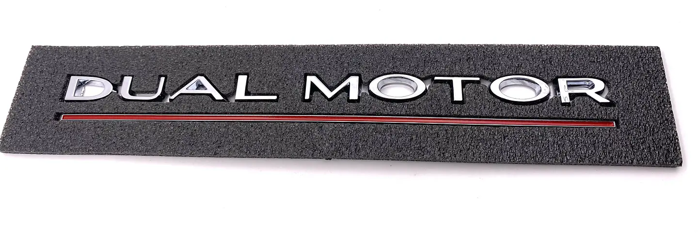 Logo Emblema Para Tesla Dual Motor Cromado 4