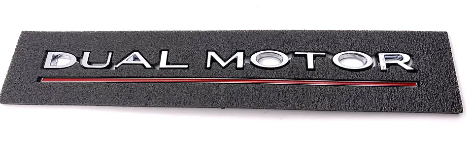 Logo Emblema Para Tesla Dual Motor Cromado 4