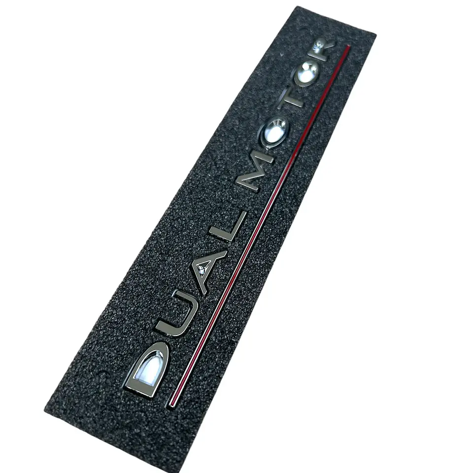 Logo Emblema Para Tesla Dual Motor Cromado 5