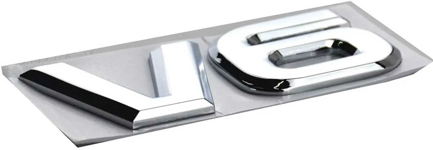 Logo Emblema V6 Multimarca Metálico 8.9x3.2cm  2