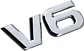 Logo Emblema V6 Multimarca Metálico 8.9x3.2cm  - Miniatura 1