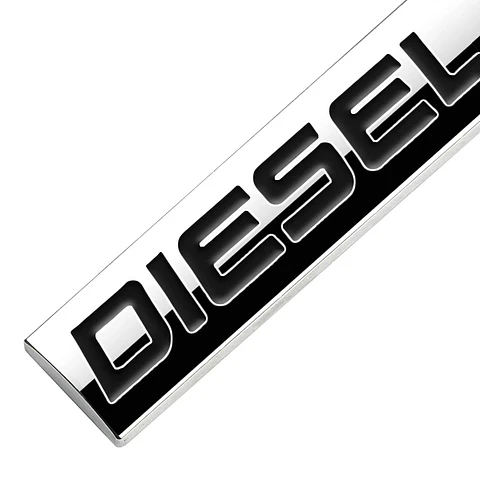 Logo adhesivo Emblema Diesel Multimarca Metálico 7.4x2 Cm Cromado