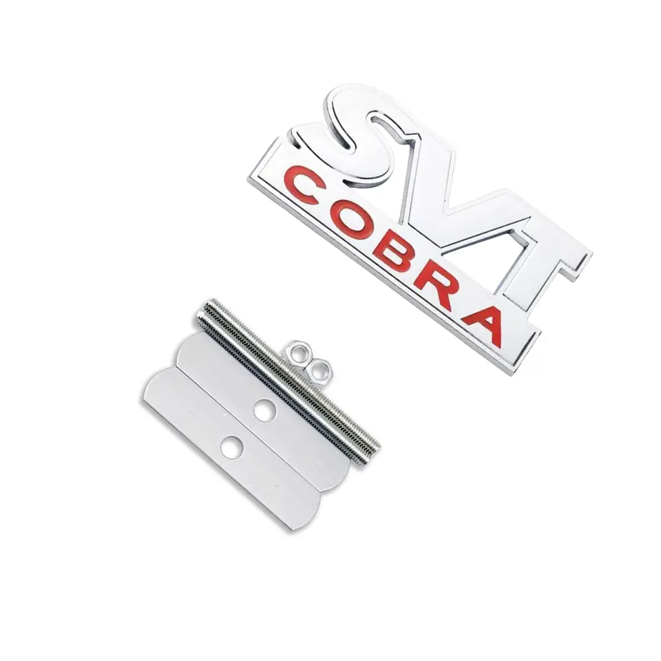 Logo Emblema Frontal parrilla Para Ford Mustang Svt Cobra 10x4.9 Cm  1