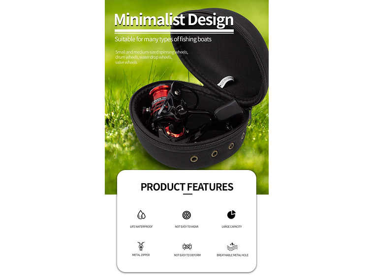 Bolso Protector Estuche Transporte Carrete Pesca 8