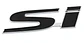 Logo Emblema adhesivo Si Para Honda 9.9x2.7cm Negro - Miniatura 1