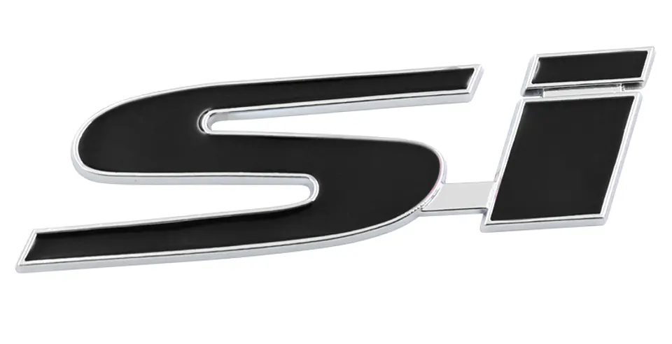 Logo Emblema adhesivo Si Para Honda 9.9x2.7cm Negro 1