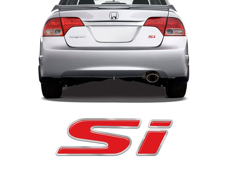 Logo Emblema adhesivo Si Para Honda 9.9x2.7cm Rojo 3
