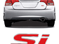 Logo Emblema adhesivo Si Para Honda 9.9x2.7cm Rojo - Miniatura 3