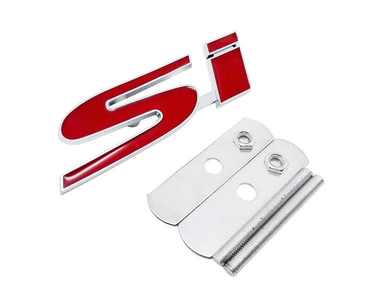 Logo Parrilla Emblema Si Frontal Para Honda 9.9x2.7cm Rojo 2