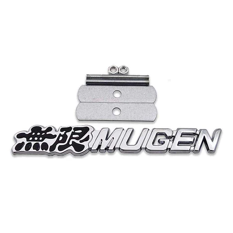 Logo Parrilla Emblema Mugen Frontal Para Honda 14.4x2.2cm Negro