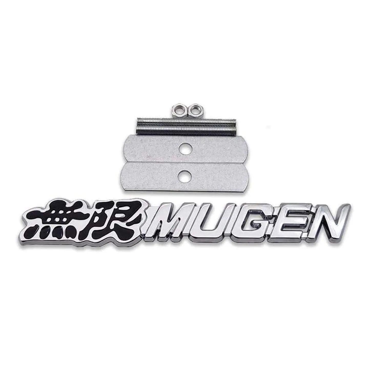 Logo Parrilla Emblema Mugen Frontal Para Honda 14.4x2.2cm Negro 1