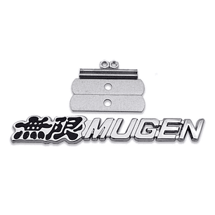 Logo Parrilla Emblema Mugen Frontal Para Honda 14.4x2.2cm Negro