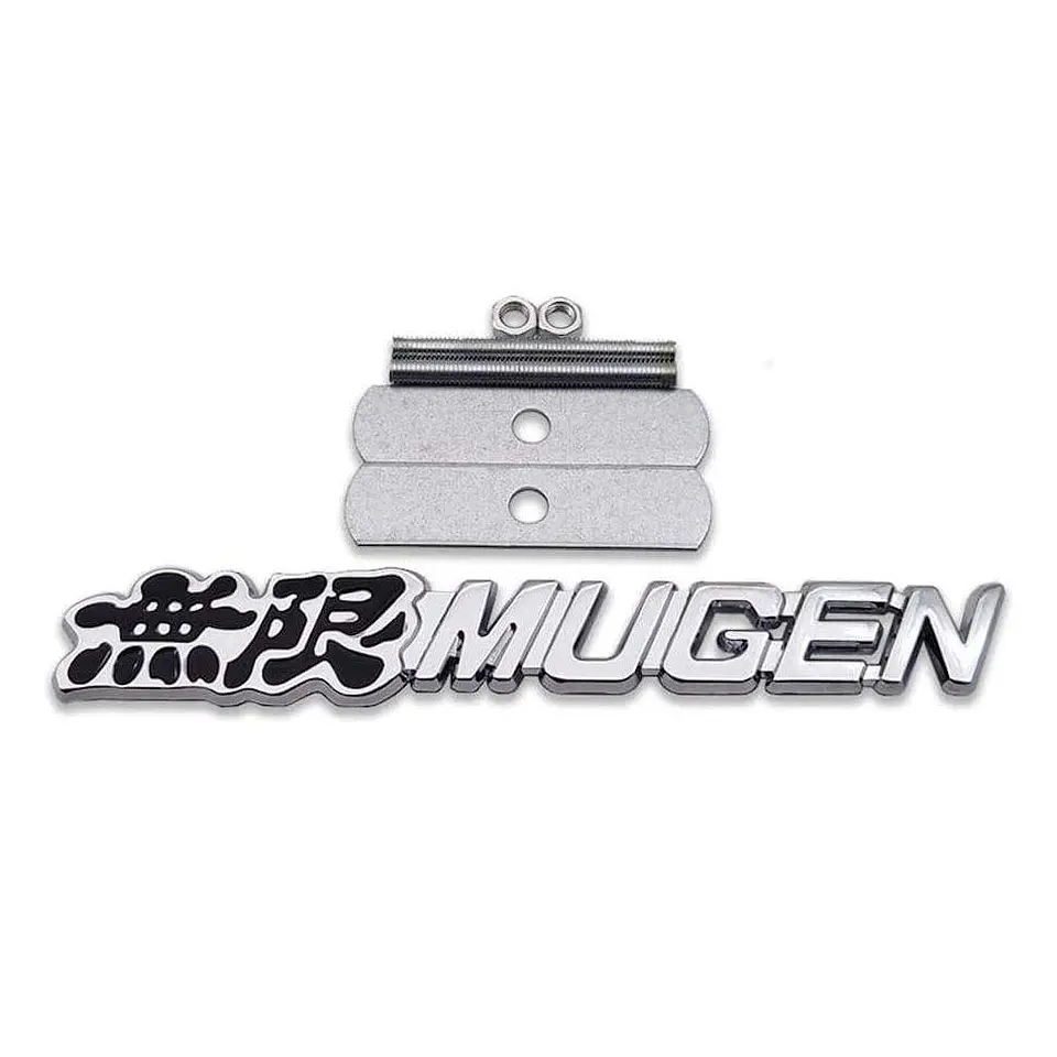 Logo Parrilla Emblema Mugen Frontal Para Honda 14.4x2.2cm Negro 1