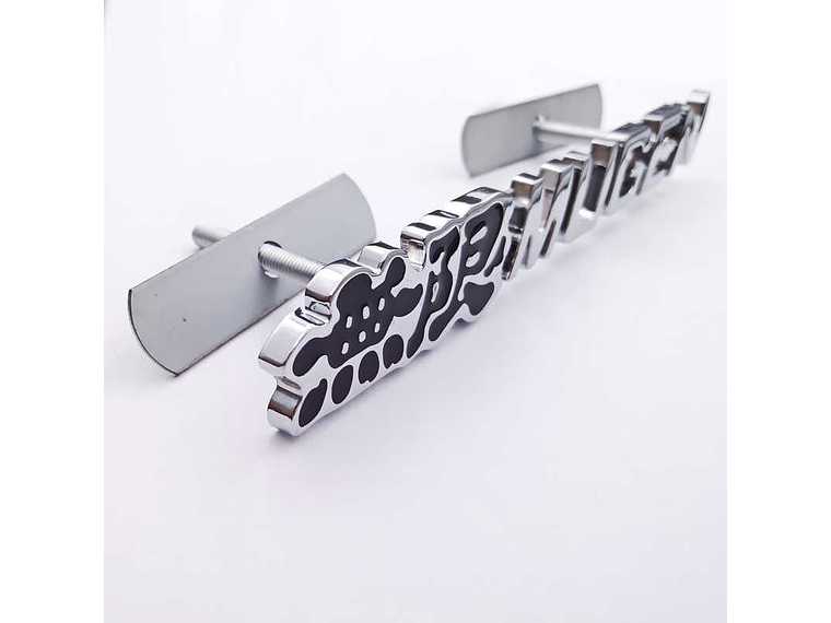 Logo Parrilla Emblema Mugen Frontal Para Honda 14.4x2.2cm Negro 2