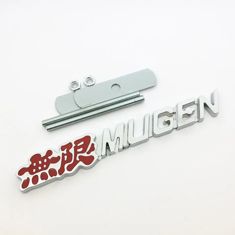 Logo Parrilla Emblema Mugen Frontal Para Honda 14.4x2.2cm Rojo 2