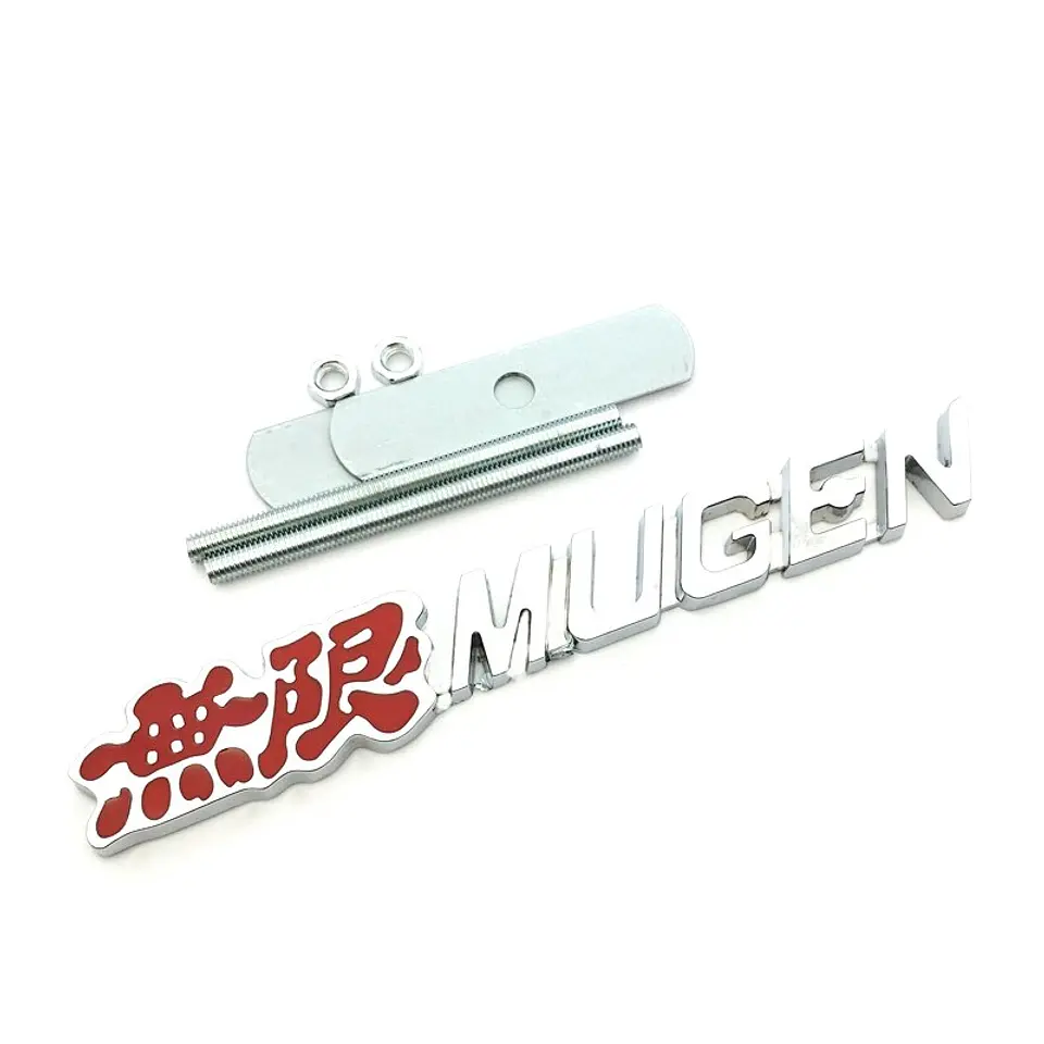 Logo Parrilla Emblema Mugen Frontal Para Honda 14.4x2.2cm Rojo 3