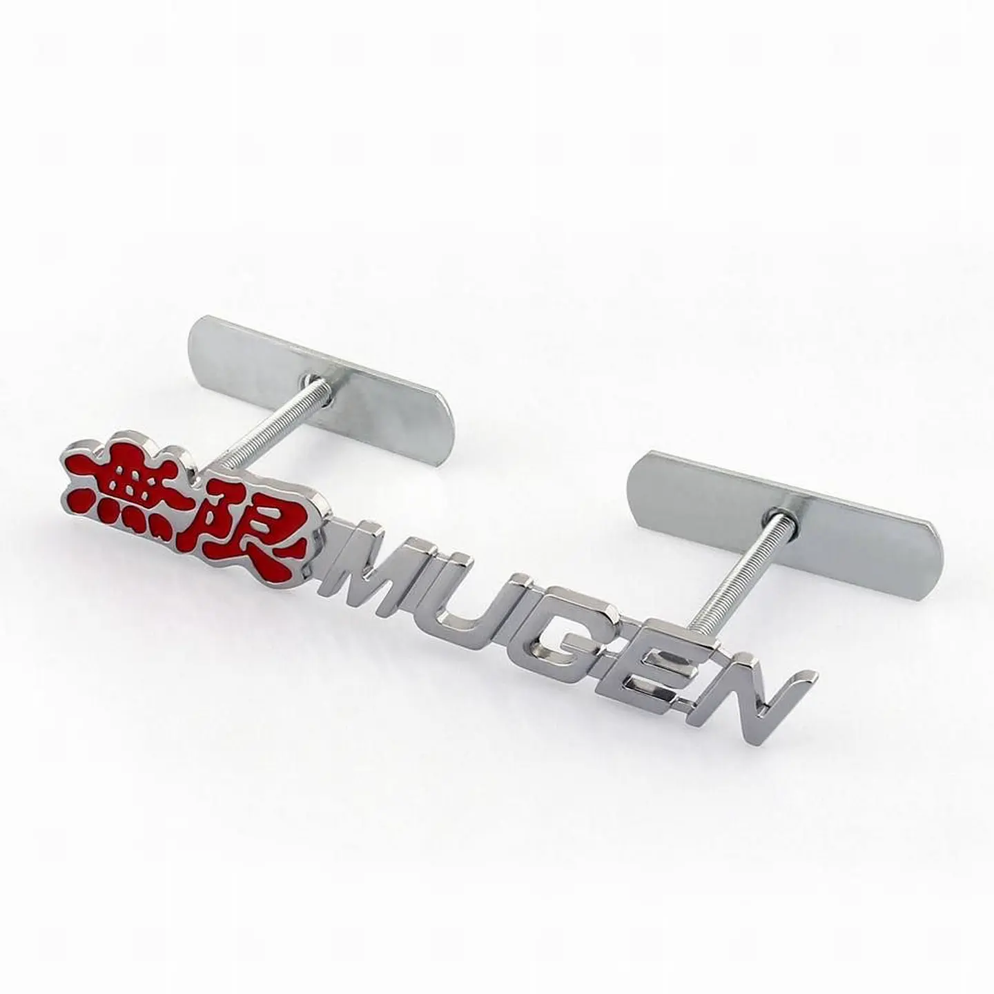 Logo Parrilla Emblema Mugen Frontal Para Honda 14.4x2.2cm Rojo 1