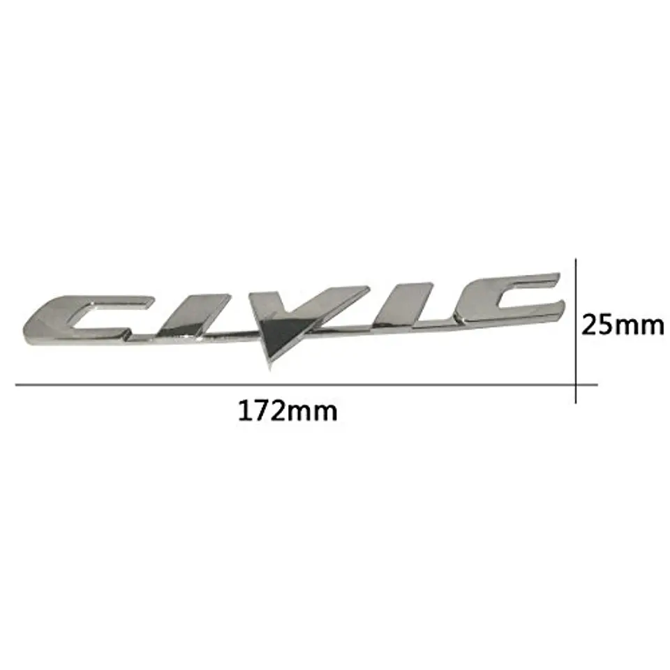 Logo Emblema Para Honda Civic 17.2x2.5cm Metálico 2