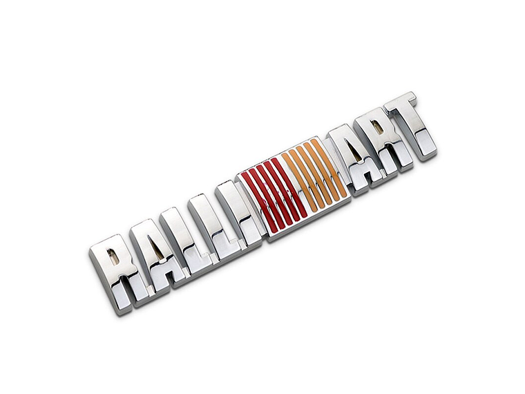 Logo Adhesivo Emblema Para Mitsubishi Ralliart 12.8x2.4cm Cromado 1