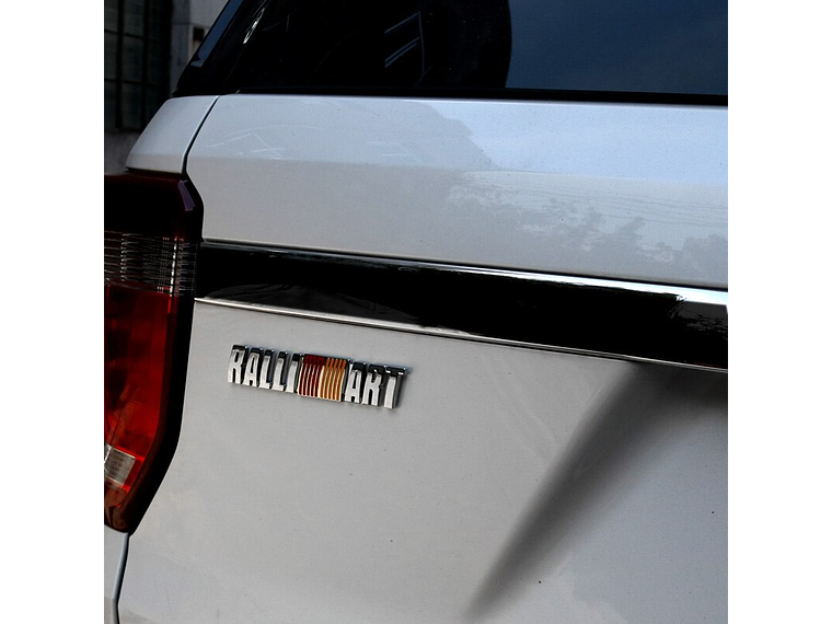 Logo Adhesivo Emblema Para Mitsubishi Ralliart 12.8x2.4cm Cromado 2