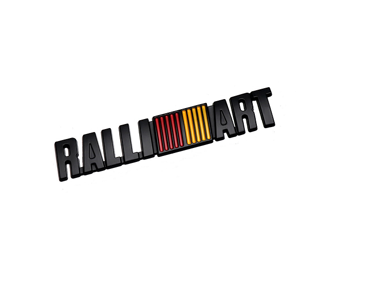 Logo Adhesivo Emblema Para Mitsubishi Ralliart 12.8x2.4cm Negro 1