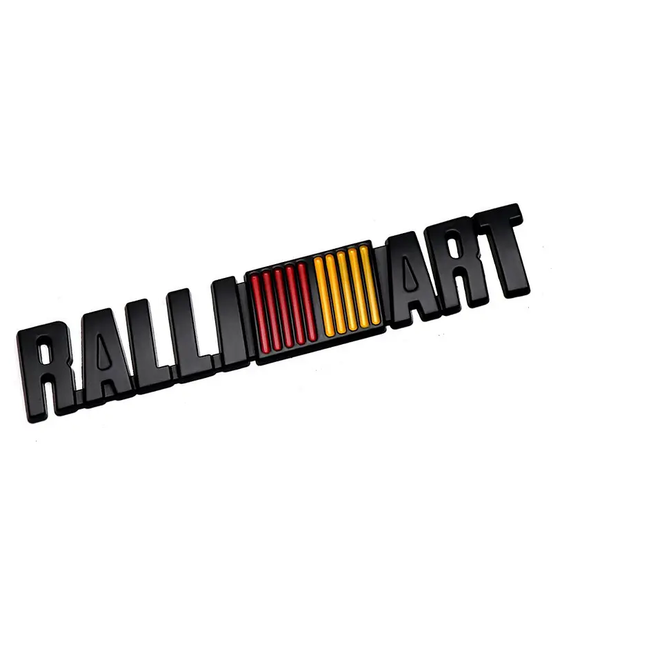 Logo Adhesivo Emblema Para Mitsubishi Ralliart 12.8x2.4cm Negro 1