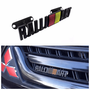 Logo Emblema Frontal Para Mitsubishi Ralliart 12.8x2.4cm Negro
