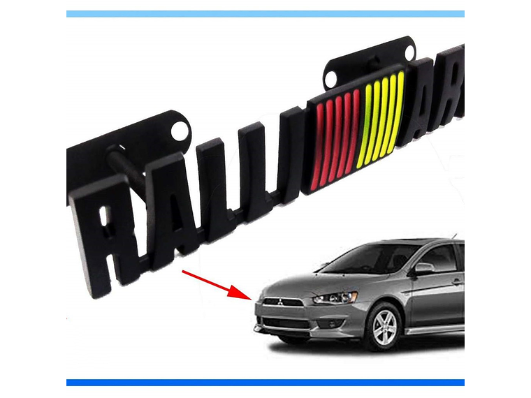 Logo Emblema Frontal Para Mitsubishi Ralliart 12.8x2.4cm Negro 2