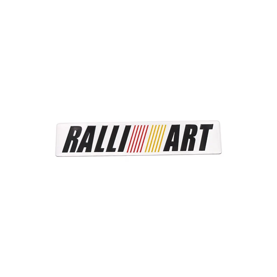 Logo Adhesivo Emblema Para Mitsubishi Ralliart 12x2.6cm Cromado 3