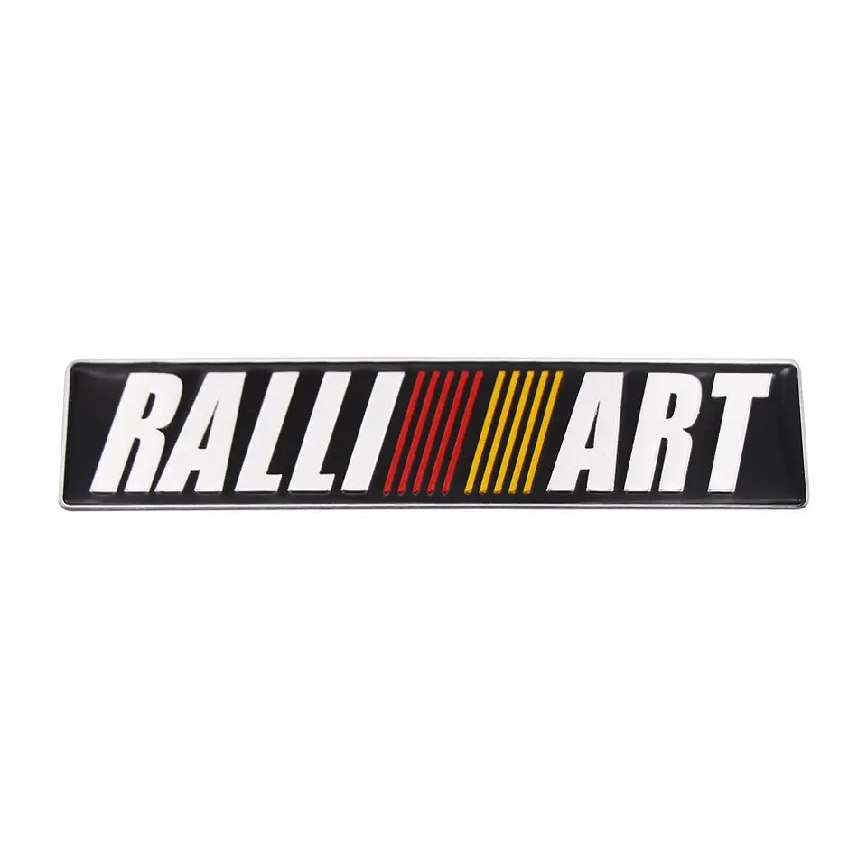 Logo Adhesivo Emblema Para Mitsubishi Ralliart 12x2.6cm Negro 1