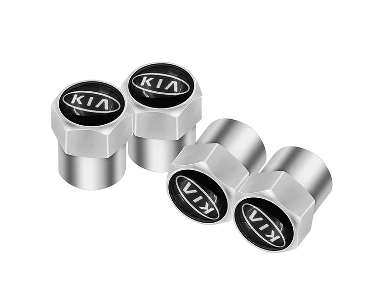 Set X4 Tapas Válvulas Metálicas Aire Ruedas Para Kia 1