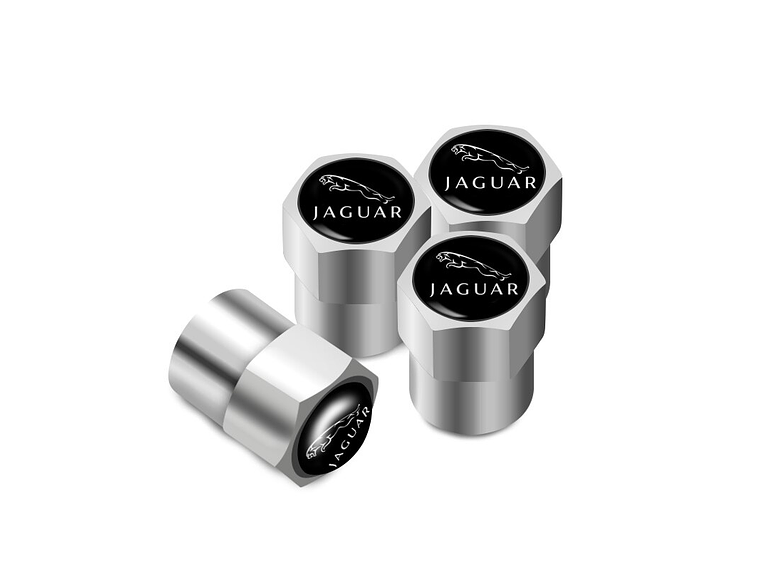 Set X4 Tapas Válvulas Metálicas Aire Ruedas Para Jaguar 1