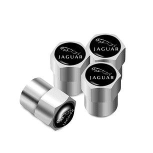 Set X4 Tapas Válvulas Metálicas Aire Ruedas Para Jaguar