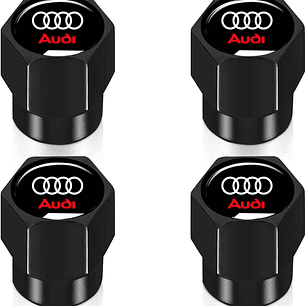 Set X4 Tapas Válvulas Metálicas Aire Ruedas Para Audi Negro