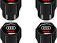 Set X4 Tapas Válvulas Metálicas Aire Ruedas Para Audi Negro - Miniatura 1