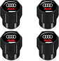 Set X4 Tapas Válvulas Metálicas Aire Ruedas Para Audi Negro - Miniatura 1
