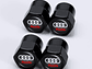 Set X4 Tapas Válvulas Metálicas Aire Ruedas Para Audi Negro - Miniatura 2