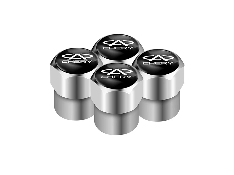 Set X4 Tapas Válvulas Metálicas Aire Ruedas Para Chery 1