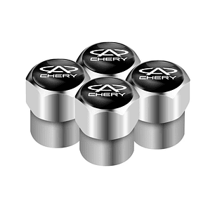 Set X4 Tapas Válvulas Metálicas Aire Ruedas Para Chery