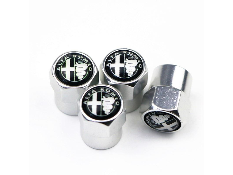 Set X4 Tapas Válvulas Metálicas Aire Ruedas Para Alfa Romeo 1