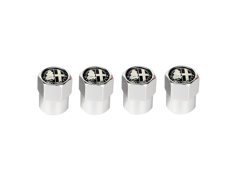 Set X4 Tapas Válvulas Metálicas Aire Ruedas Para Alfa Romeo 2