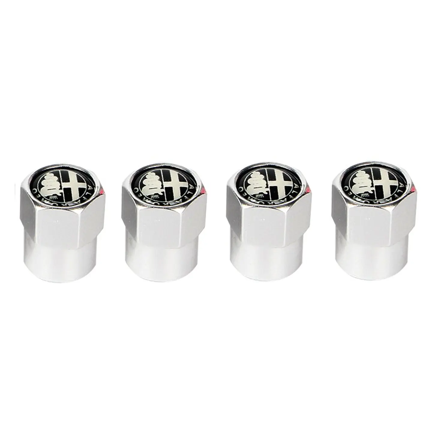 Set X4 Tapas Válvulas Metálicas Aire Ruedas Para Alfa Romeo 2