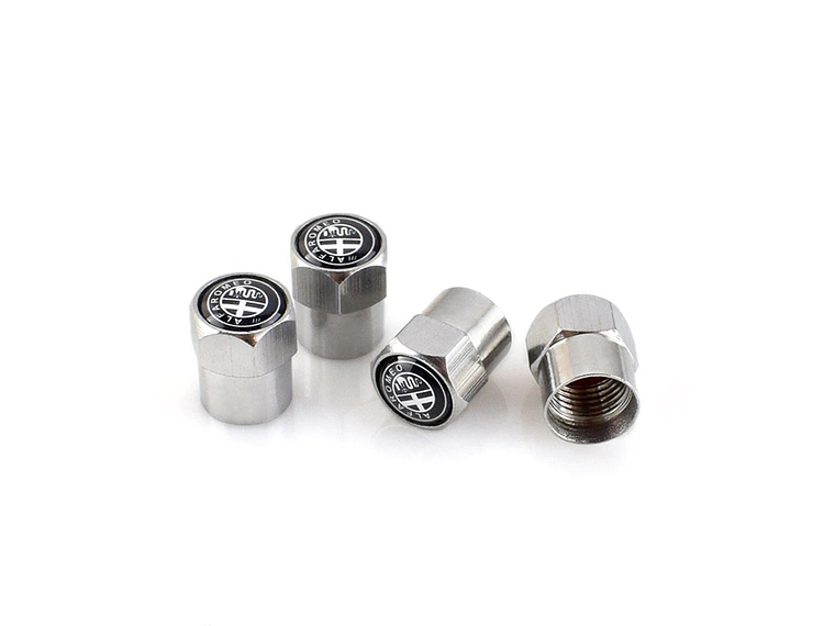 Set X4 Tapas Válvulas Metálicas Aire Ruedas Para Alfa Romeo 3