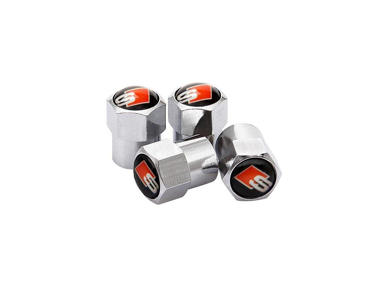 Set X4 Tapas Válvulas Metálicas Aire Ruedas Para Audi Sline 2