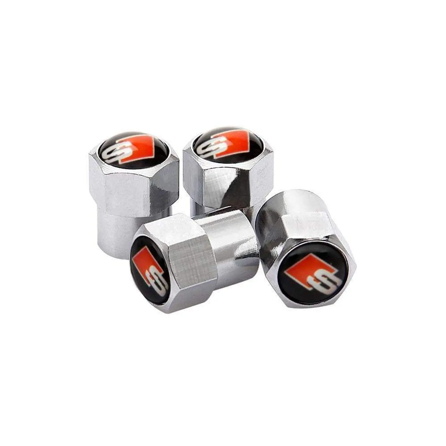 Set X4 Tapas Válvulas Metálicas Aire Ruedas Para Audi Sline 2