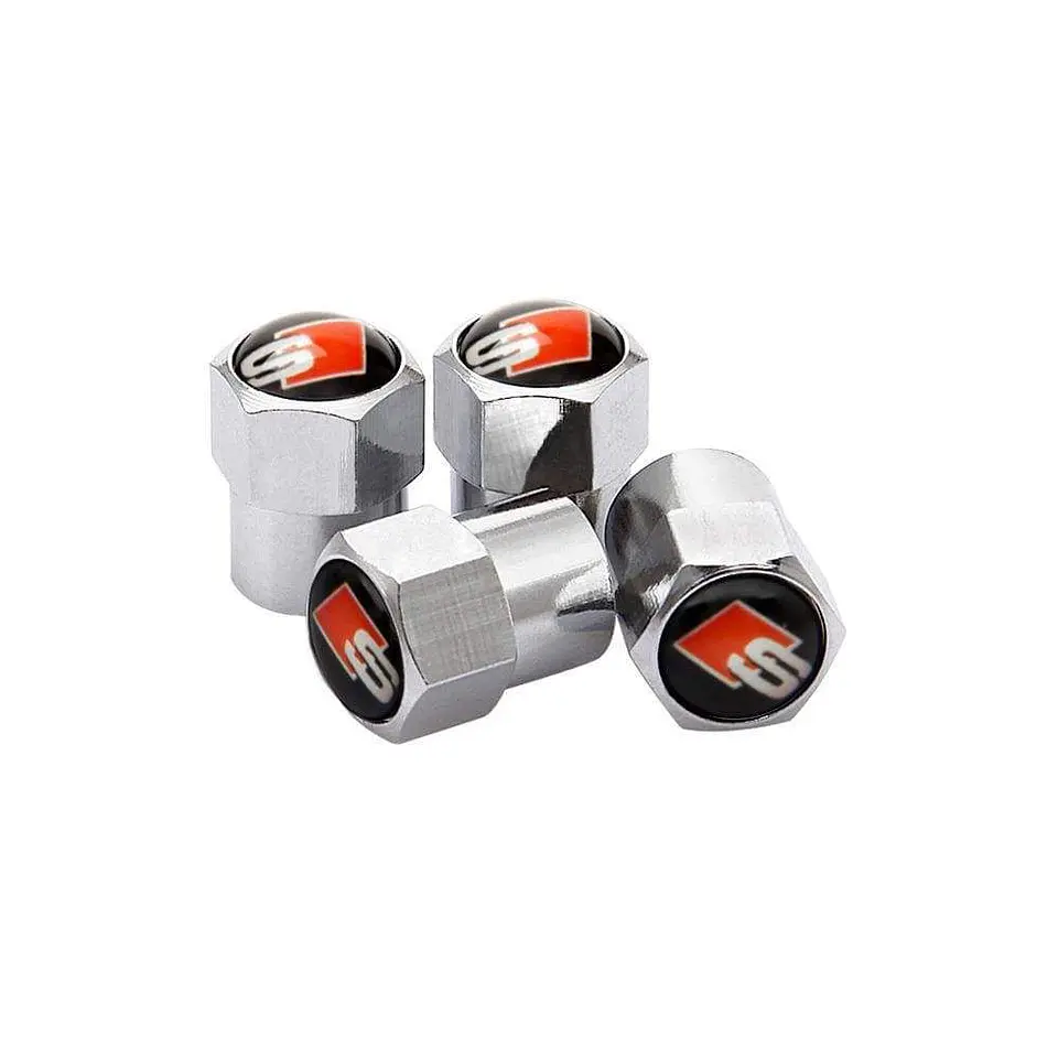 Set X4 Tapas Válvulas Metálicas Aire Ruedas Para Audi Sline 2