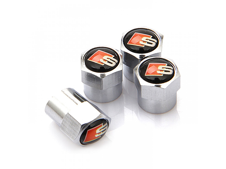 Set X4 Tapas Válvulas Metálicas Aire Ruedas Para Audi Sline 4