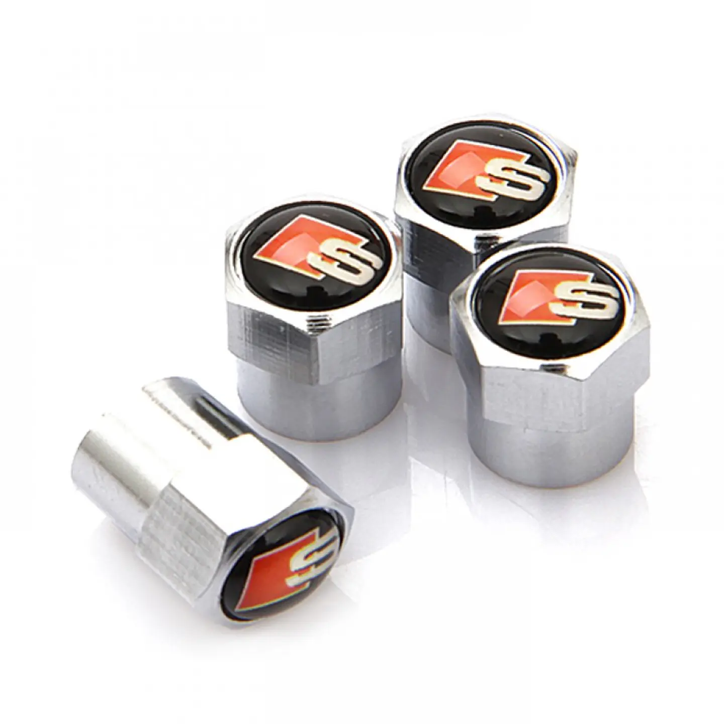 Set X4 Tapas Válvulas Metálicas Aire Ruedas Para Audi Sline 4