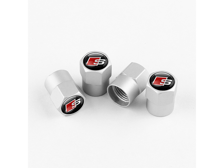 Set X4 Tapas Válvulas Metálicas Aire Ruedas Para Audi Sline 1